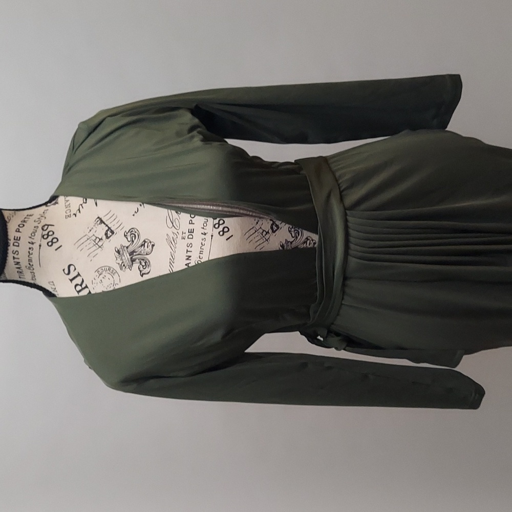 Cuty Fashion Ladies Slim Fit Olive Green Dress - Picture 2 of 9